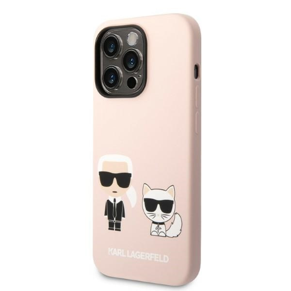 Karl Lagerfeld KLHMP14LSSKCI iPhone 14 Pro 6.1" hardcase light pink/light pink Silicone Karl & Choupette MagSafe