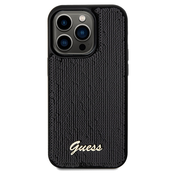 Etui Guess GUHCP14XPSFDGSK iPhone 14 Pro Max 6.7" czarny/black hardcase Sequin Script Metal Case