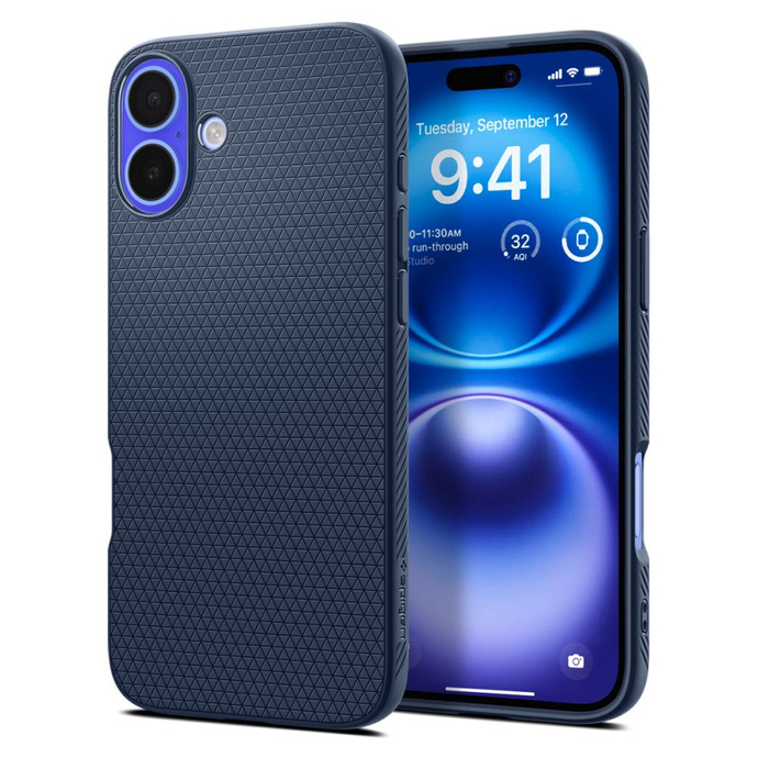 Spigen Liquid Air Navy Blue iPhone 16 Case