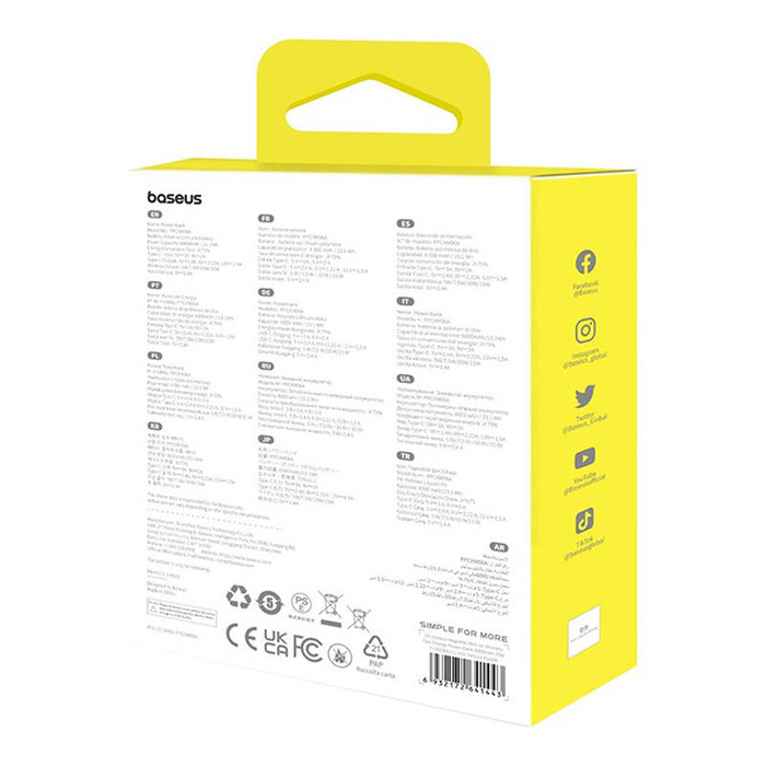 Powerbank mini Baseus 6000 mAh 20W (fioletowy)