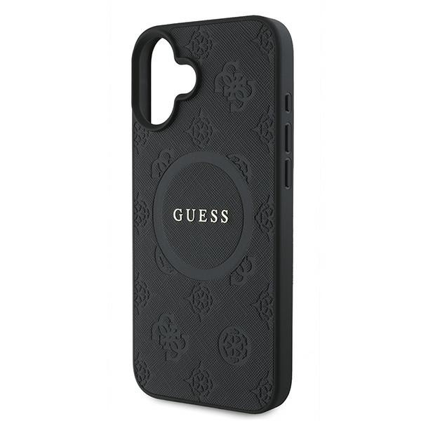 Etui Guess iPhone 16 Plus czarny/black HC MagSafe Safiano Peony Classic Logo