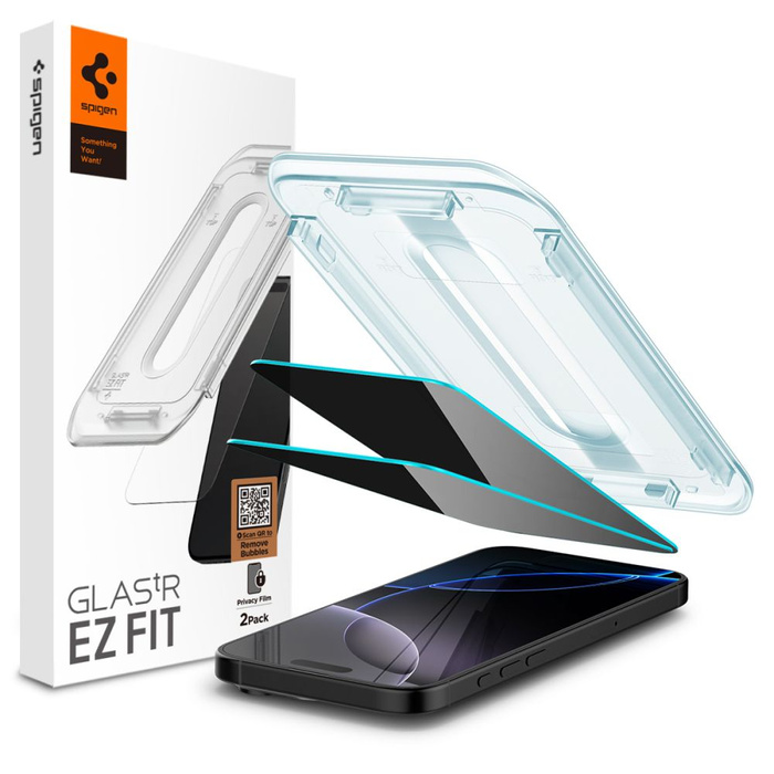 Vetro Spigen PRIVATIZZAZIONE GLAS.TR "EZ FIT" IPhone cONFEZIONE DA 2 PEZZI 16 PRO PRIVACY