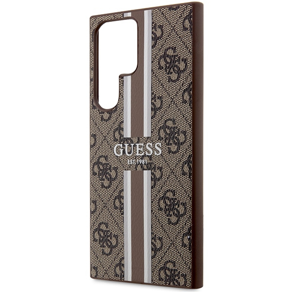 Hülle Guess GUHCS23LP4RPSW S23 Ultra S918 braun/braun hartcase 4G Printed Stripe Case