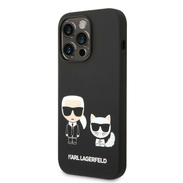 Case KARL LAGERFELD Apple iPhone 14 Pro Liquid Silicone Karl &amp; Choupette MagSafe Black Hardcase