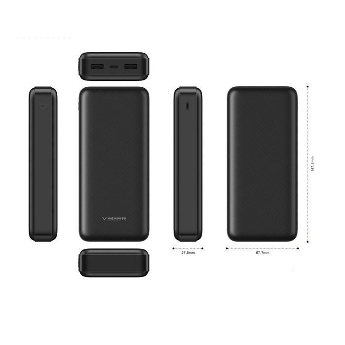 Powerbank Veger A20 (W2015) 2A 20000 mAh czarny EOL