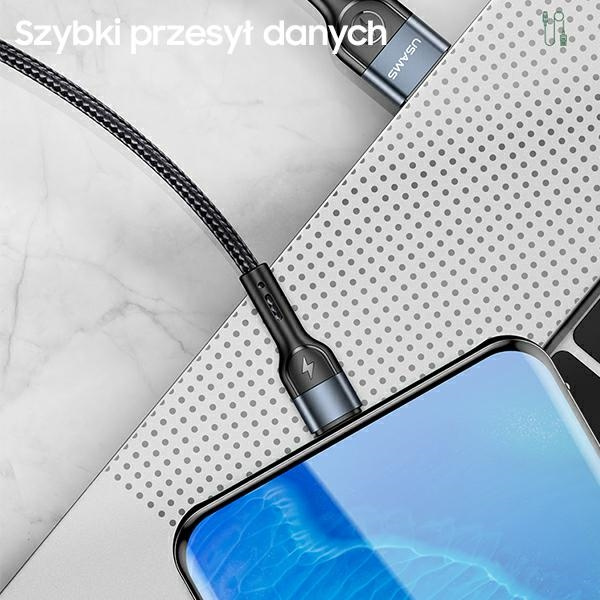 USAMS U55 USB-C opletený Kabel pro sadu U55 zelený / zelený 1m SJ449USBSG02 (US-SJ449)