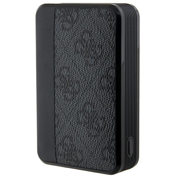 Guess Powerbank 18W GUPB10DP4GEGK 10000mAh noir/noir 4G Leather Metal Logo