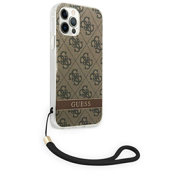 Guess GUOHCP12MH4STW iPhone 12/12 Pro braun/braun hartcase 4G Print Strap