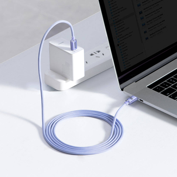 Câble Baseus Crystal Shine Series Câble USB pour une charge rapide et un transfert de données USB Type C - USB Type C 100W 2m violet (CAJY000705)