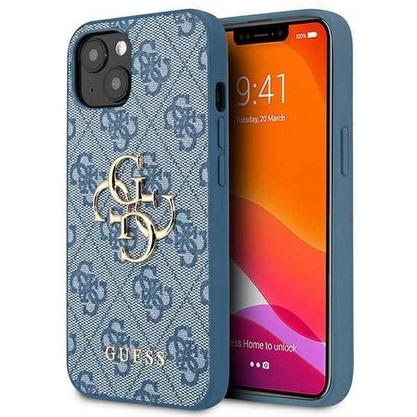 Hülle GUESS Apple iPhone 13 Mini 4G Big Metal Logo Blau Hardcase