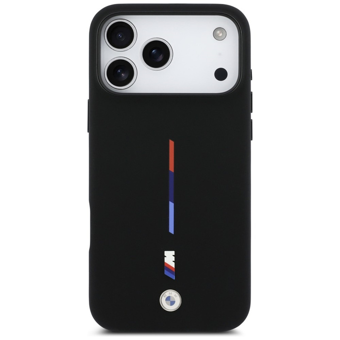 Etui BMW M Silicon Tricolor Line MagSafe do iPhone 17 Pro Max czarny