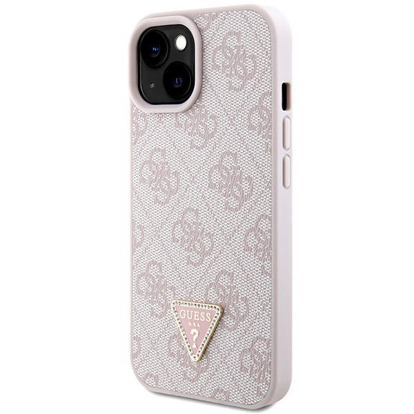 Hülle Guess GUHCP15SP4TDSCPP iPhone 15 6.1" rosa/rosa hartcase Crossbody 4G Metall Logo Case