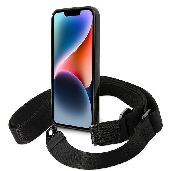 Hülle KARL LAGERFELD Apple iPhone 14 Pro Farbe Streifen Strap Rosa Hartcase