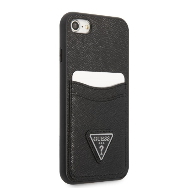 Cover Guess iPhone 7/8 Se 2020 / Se 2022 Hardcase Nero/nero Hardcase Saffiano Triangle Logo Cardslot Case