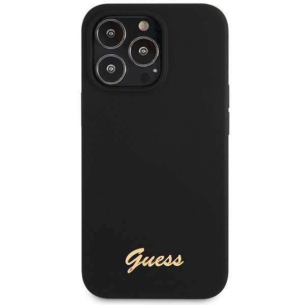 Guess GUHCP13XLSLMGBK iPhone 13 Pro Max 6.7" schwarz/schwarz hartcase Silikon Script Gold Logo