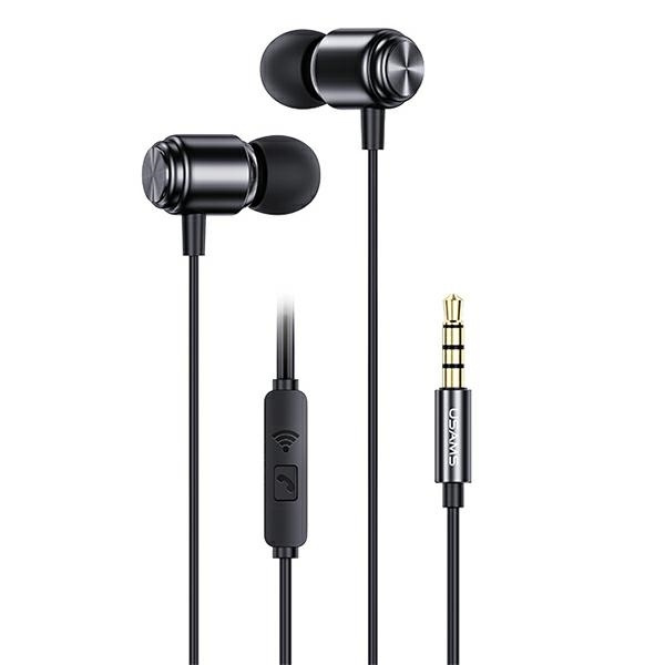 USAMS Headphones stereo EP-44 jack 3.5mm black/black HSEP4401 (US-SJ548)