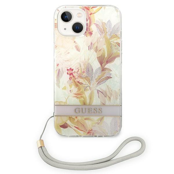Guess GUOHCP14MHFLSU iPhone 14 Plus 6.7" purple/purple hardcase Flower Strap
