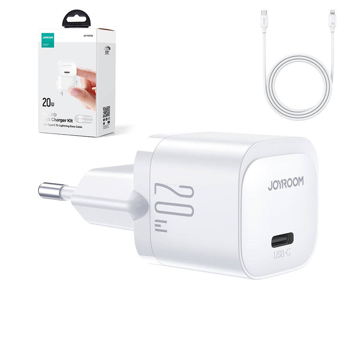 Chargeur Mini USB C 20W PD avec câble USB C - Lightning Joyroom JR-TCF02 | Blanc