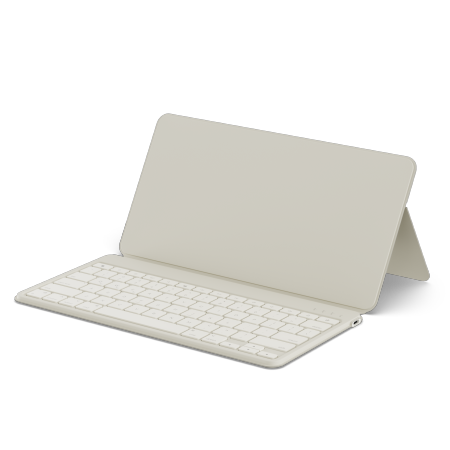 Satechi OntheGo Keyboard - bezprzewodowa klawiatura do trzech urządzeń z podstawką na smartfon/tablet (sand)