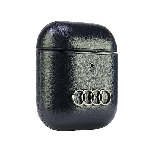 Audi Leather Big Logo AirPods 1/2 cover  czarny/black AU-AP-GT/D3-BK