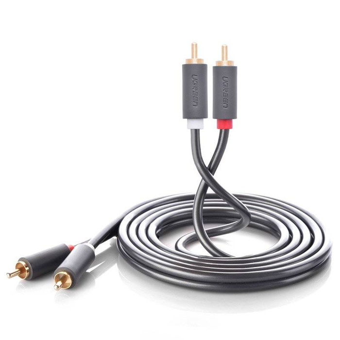 Ugreen cable 2RCA stereo audio video cable 2x Cinch 2m gray (10518)