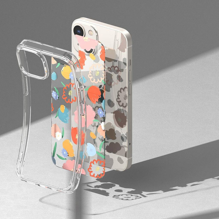 Ringke Fusion Design Housse blindée avec cadre en gel pour iPhone 14 Plus transparent (Floral) (FD637E31)