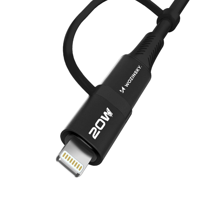 Wozinsky WNBAA 4v1 kabel 2x USB-C 1x USB-A 1x Lightning 60W 1 m - černý