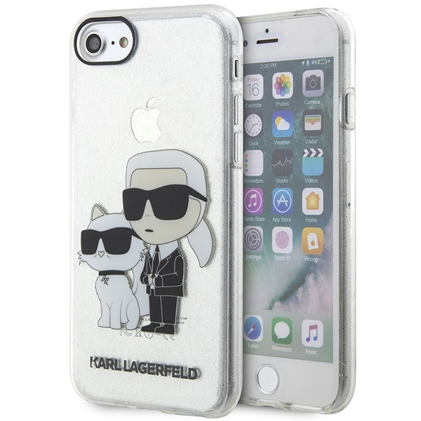 Karl Lagerfeld KLHCI8HNKCTGT iPhone 7/8/ SE 2020 / SE 2022 transparent hartcase Gliter Karl&amp;Choupette