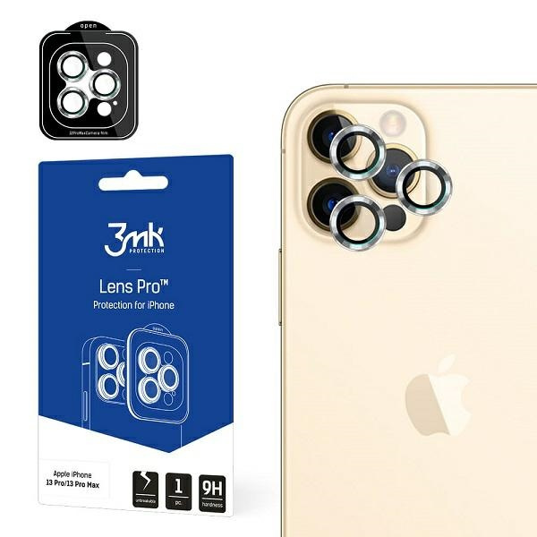 3mk Ochrana objektivu Pro iPhone 12 Pro Max Ochrana objektivu fotoaparátu s montážním rámem 1ks.