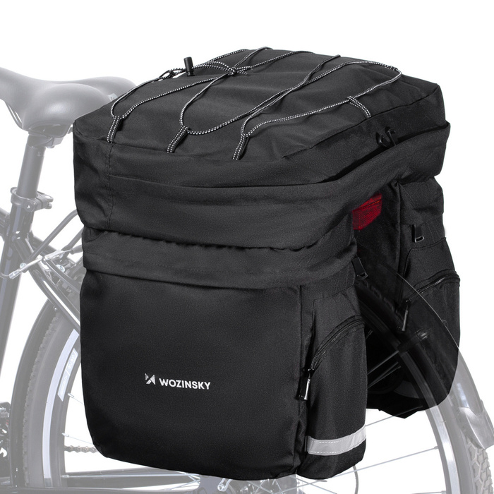 Bolsa de bicicleta espaciosa Wozinsky 60 l para el maletero (cubierta de lluvia incluida) negro (WBB13BK)