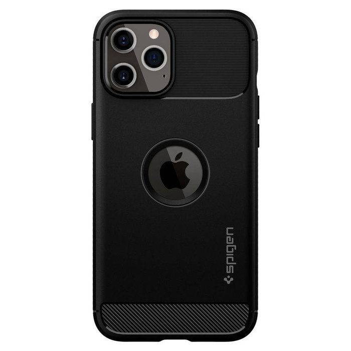 Coque SPIGEN iPhone 12 / 12 Pro Rugged Armor Matte Black + 3MK Flexible Glass Lite