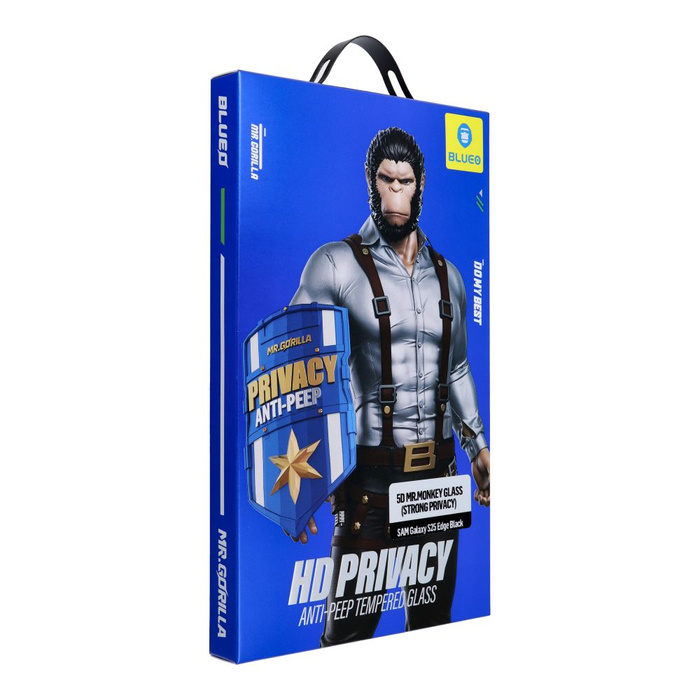 Szkło Hartowane 5D Mr. Monkey Glass - do Samsung Galaxy S25 Edge czarny (Strong Privacy)