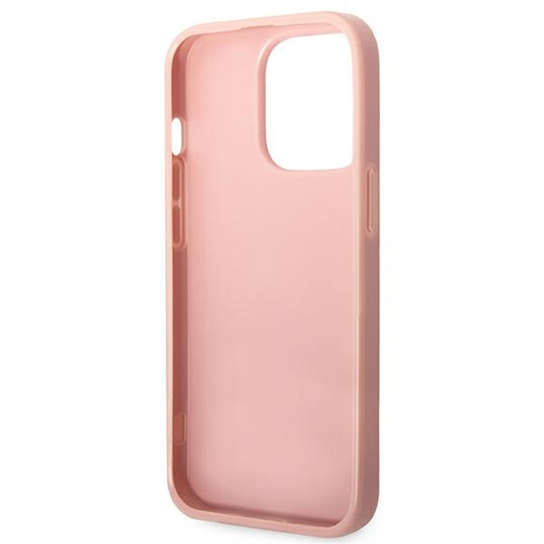 Case Guess iPhone 14 Pro Max 6.7" pink/pink hard case Glitter Script