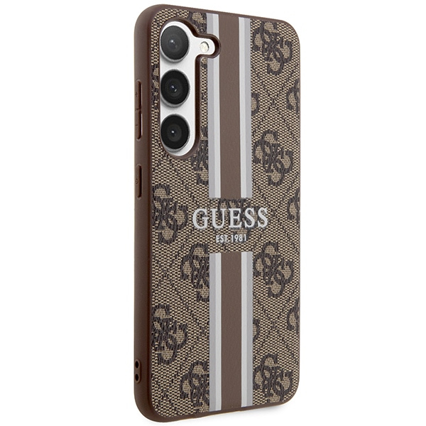 Obal Guess GUHCS23SP4RPSW S23 S911 brown/brown hardcase 4G Printed Stripe Case