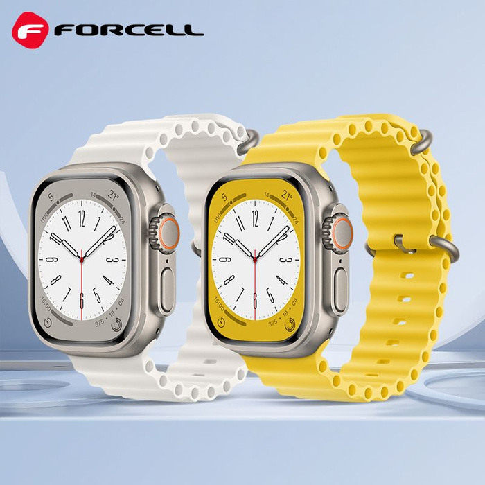 Pasek do Apple Watch Forcell F-Design FA12 dziurki silikon 38 / 40 / 41 mm zólty