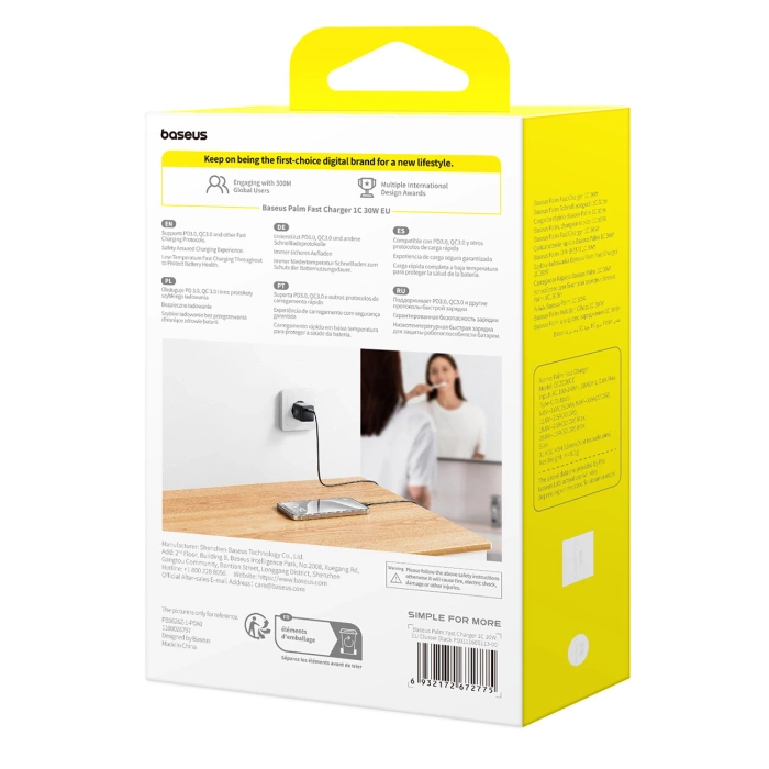 Baseus Palm 30W USB-C Wall Charger - White