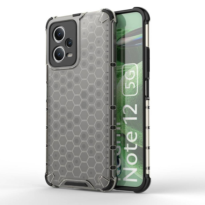 Coque nid d&#39;abeille pour Xiaomi Redmi Note 12 5G / Poco X5 5G coque hybride blindée noir