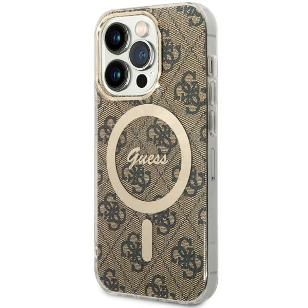 Cover Guess GUHMP14LH4STW iPhone 14 Pro 6.1" marrone/marrone rigidocase 4G MagSafe Case