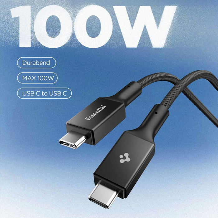 Spigen EB10010CC ESSENTIAL TYP-C KABEL 100W 100CM SCHWARZ
