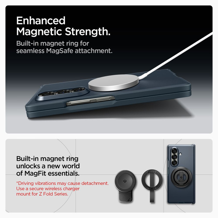 SPIGEN TOUGH ARMOR PRO MAG MAGSAFE GALAXY Z FOLD 7 PIZARRA METÁLICA