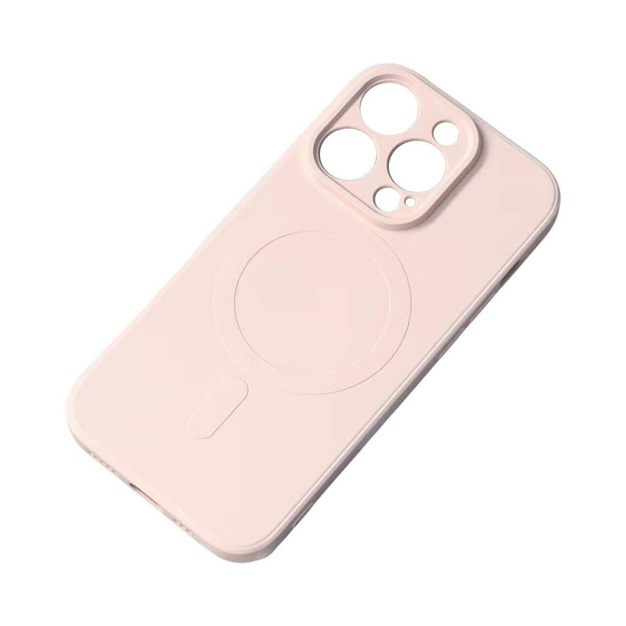 Custodia in silicone compatibile MagSafe per iPhone 15 Plus Custodia in silicone - rosa