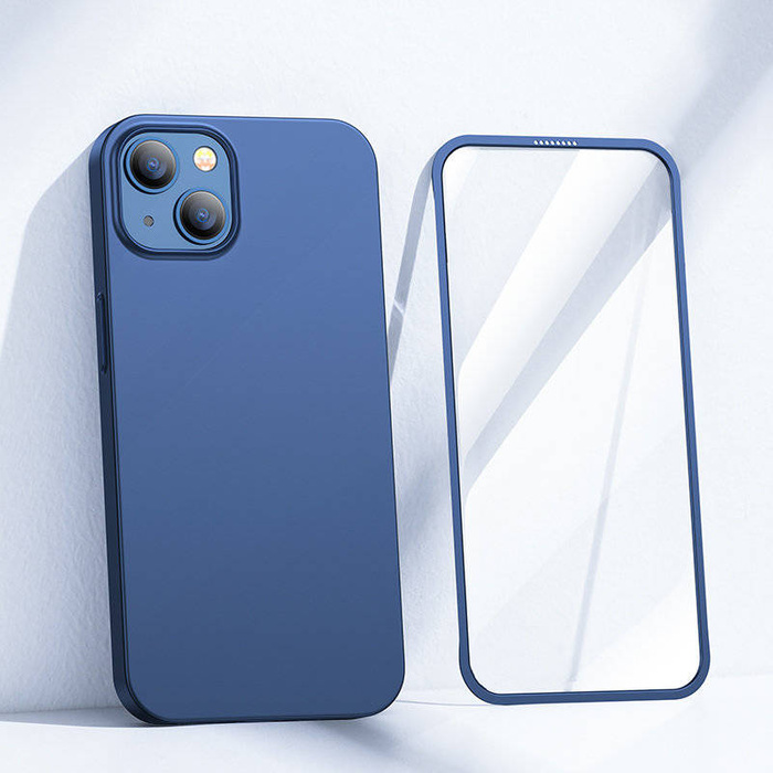 Joyroom 360 Full Case Cover für iPhone 13 Back and Front Cover + Tempered Glass blau (JR-BP927 blau)