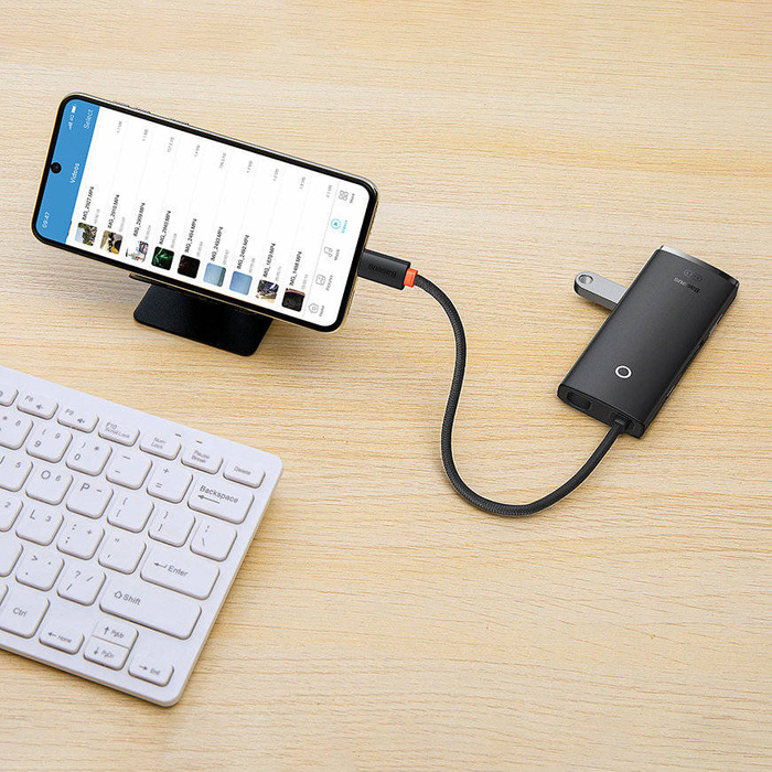 Baseus Dokovací stanice Lite Series s 5 porty Type-C HUB (Type-C na HDMI+USB3.0*3+PD) černá