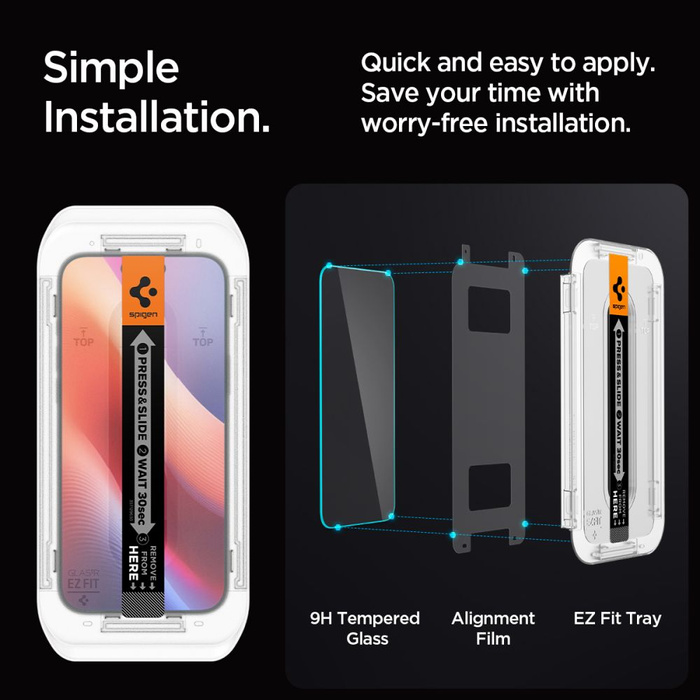 Tempered Glass Spigen GLAS.TR "EZ FIT" IPhone 2ER-PACK 16 PRO MAX KLAR