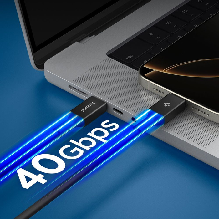 Spigen EB24012CC ESSENTIAL TYP-C KABEL 240W 120CM SCHWARZ