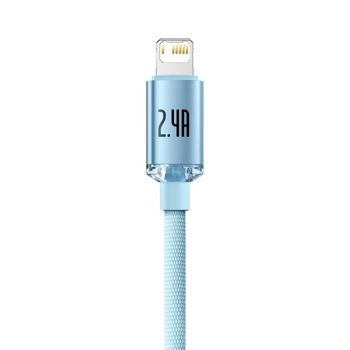USB kabel Baseus Crystal Shine Series - Lightning 2,4A 20W 2m modrý (CAJY001203)