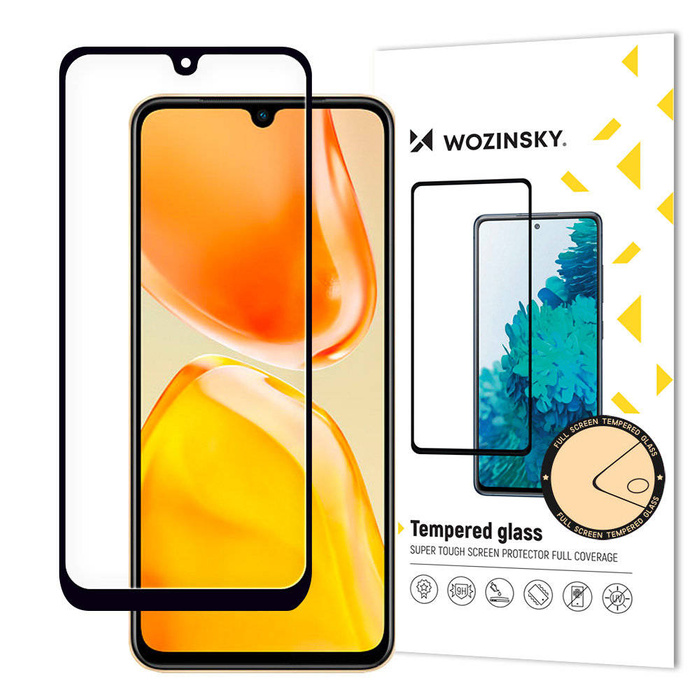 Wozinsky Full Glue Vetro temperato Vivo X80 Lite / V25 Schermo intero con cornice nera (case friendly)