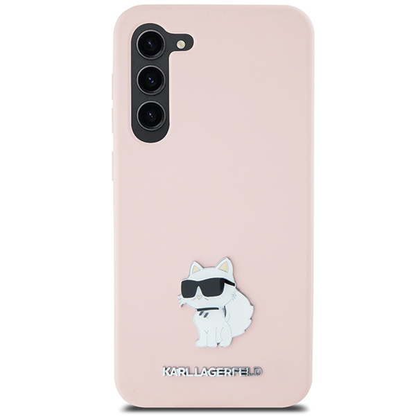 Etui Karl Lagerfeld KLHCS23SSMHCNPP Galaxy S23 S911 różowy/pink Silicone Choupette Metal Pin