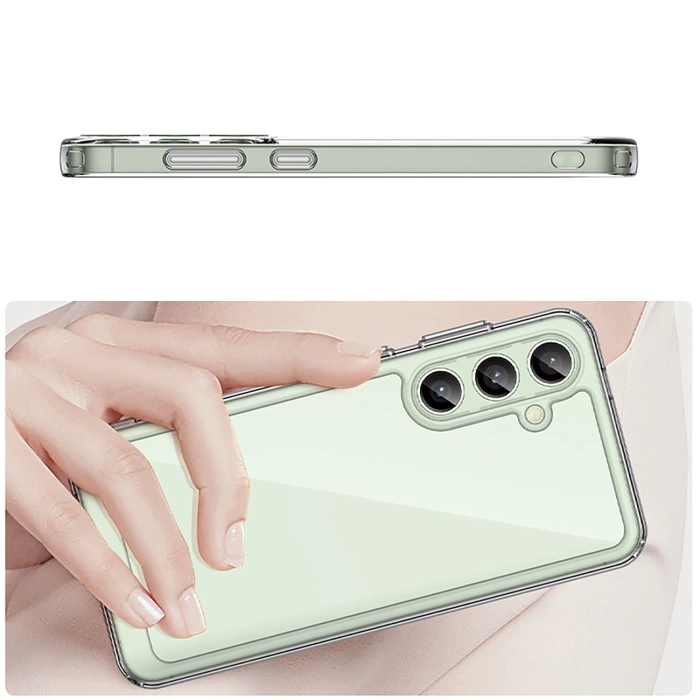 Outer Space Case Silikonhülle mit Gelrahmen für Samsung Galaxy S24 FE – transparent