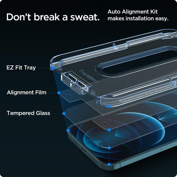 Tvrzené sklo SPIGEN iPhone 12 Pro Max Glas.tr "ez Fit" 2-pack 